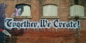 Together we create spray painted wall