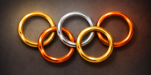 olympic gold silver and orange rings